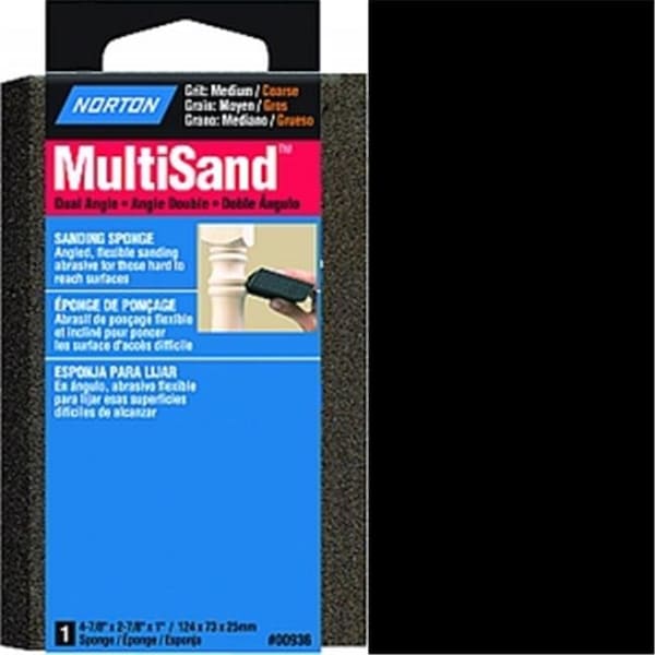 Norton Co Norton 936 4.88 x 2.88 x 1 in. Medium & Coarse Dual Angle Multi Sand Sponge 18813 - main